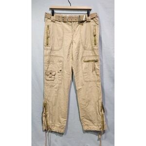 Y2K Abercrombie & Fitch Womens Cargo Paratrooper Utility Pants Tan Khaki Size 10